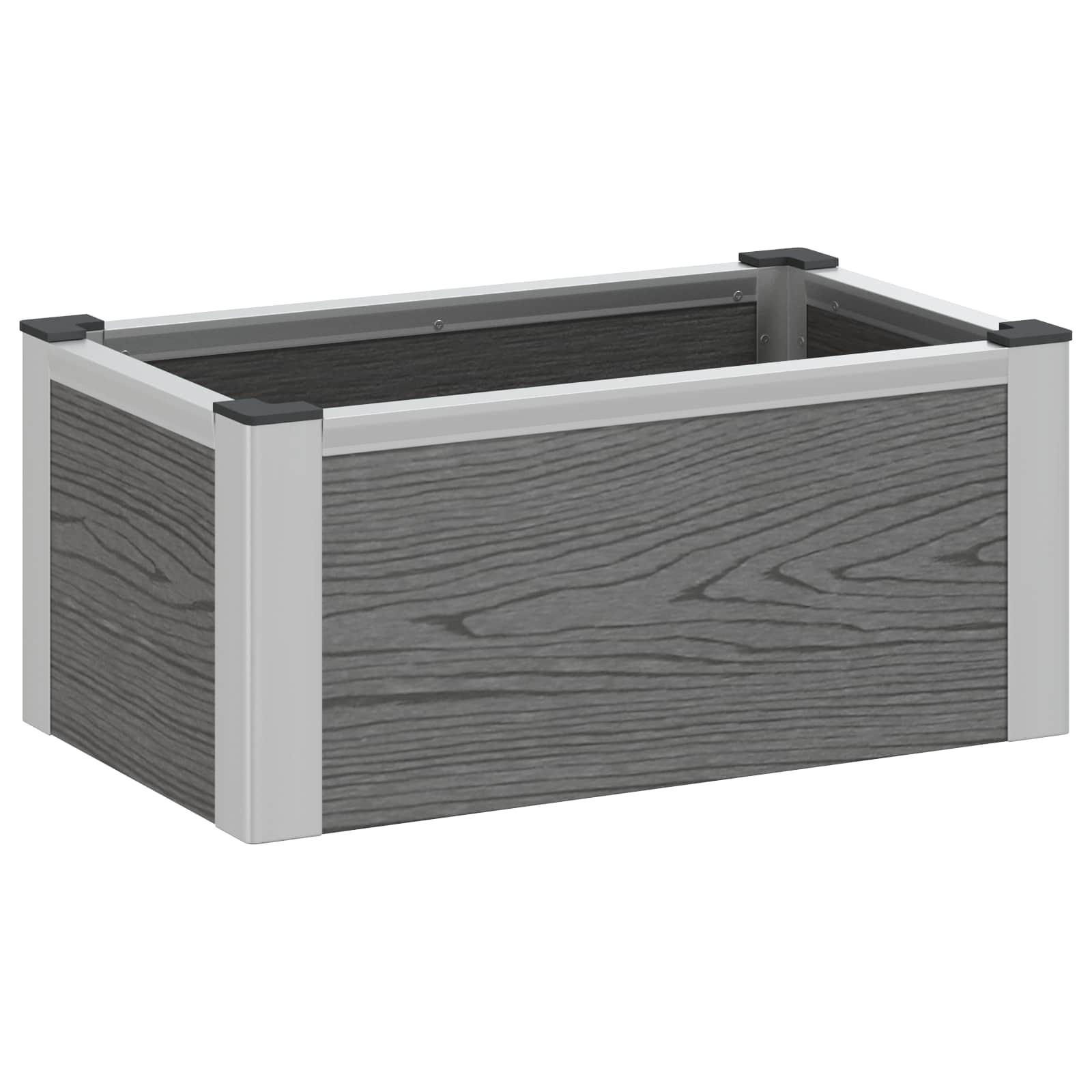 vidaXL Υπερυψωμένη Ζαρντινιέρα Γκρι 50 x 30 x 22 εκ WPC και Αλουμίνιο - Image 2