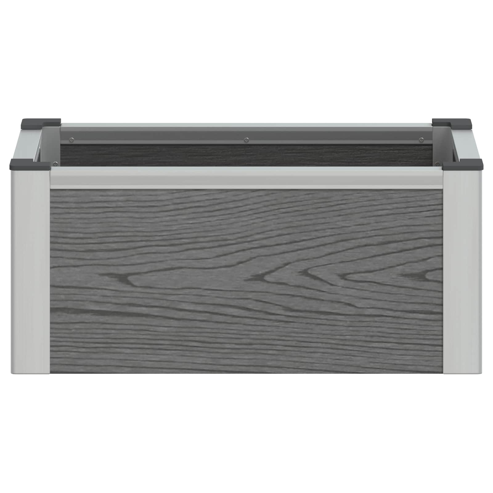 vidaXL Υπερυψωμένη Ζαρντινιέρα Γκρι 50 x 30 x 22 εκ WPC και Αλουμίνιο - Image 4