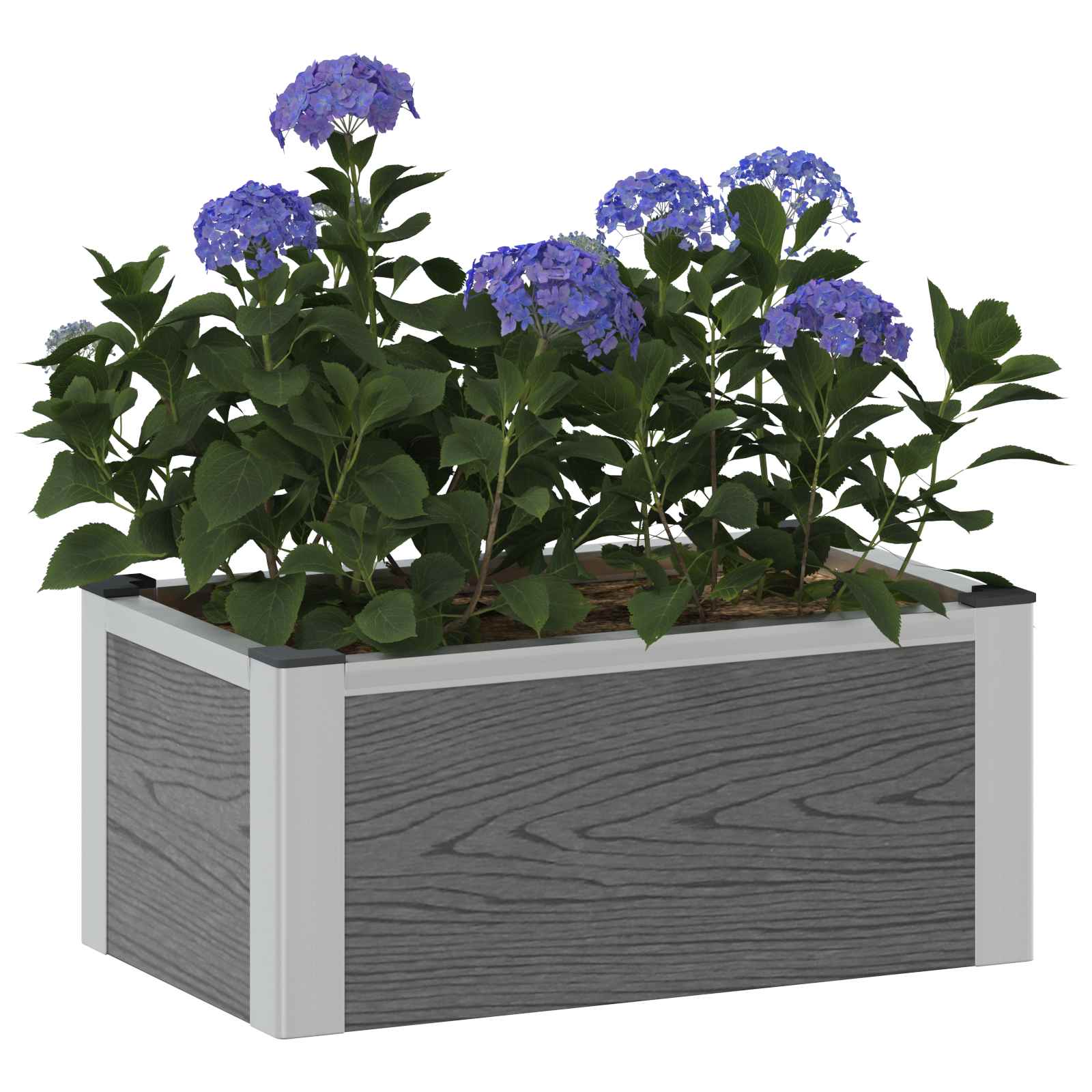 vidaXL Υπερυψωμένη Ζαρντινιέρα Γκρι 50 x 30 x 22 εκ WPC και Αλουμίνιο - Image 3
