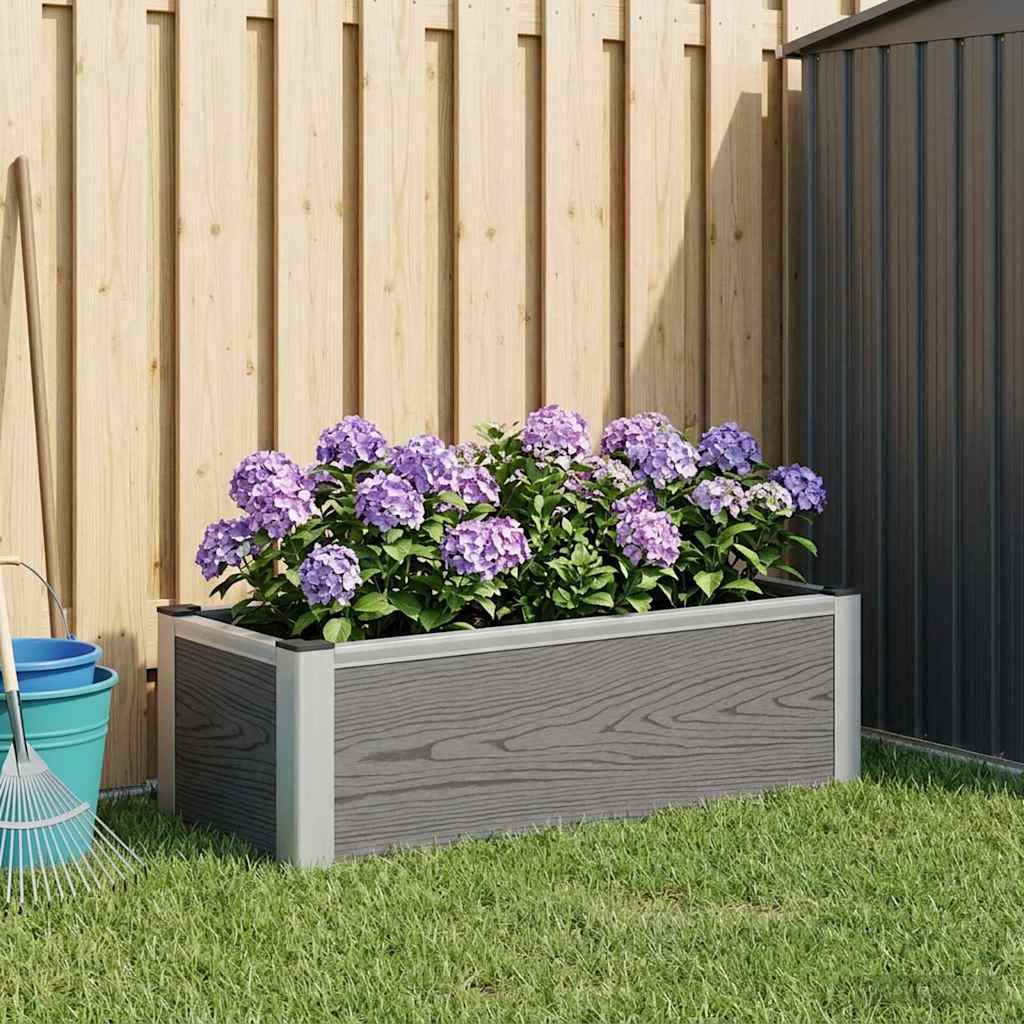 vidaXL Υπερυψωμένη Ζαρντινιέρα Γκρι 75 x 30 x 22 εκ WPC και Αλουμίνιο