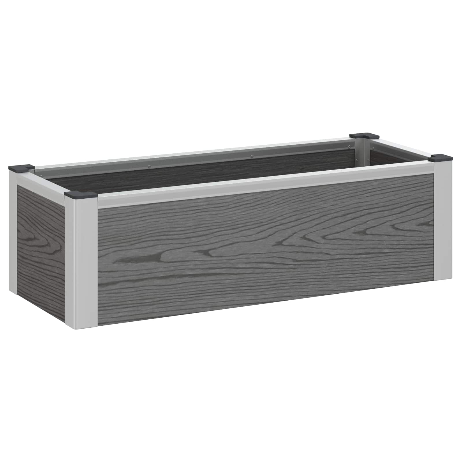 vidaXL Υπερυψωμένη Ζαρντινιέρα Γκρι 75 x 30 x 22 εκ WPC και Αλουμίνιο - Image 2