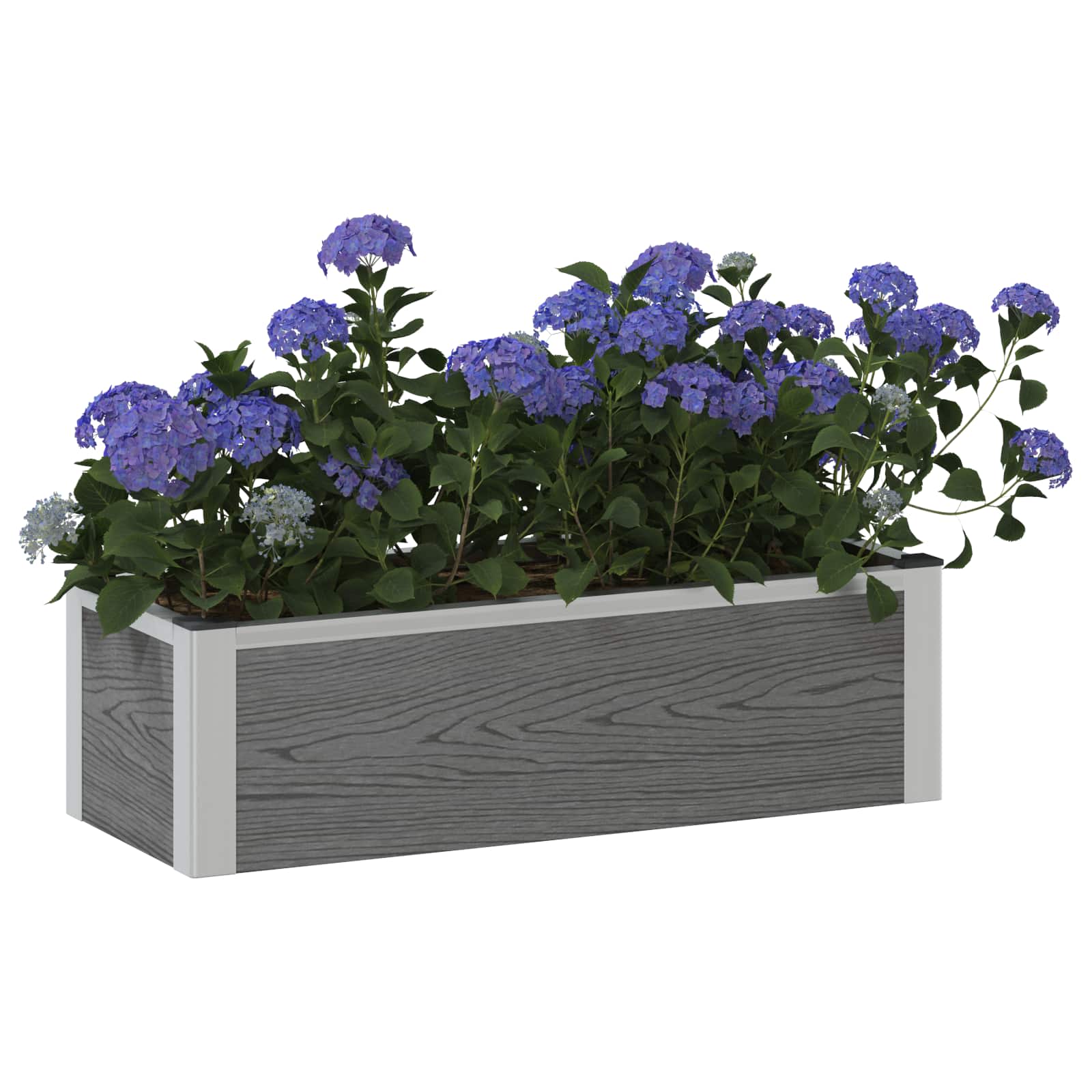 vidaXL Υπερυψωμένη Ζαρντινιέρα Γκρι 75 x 30 x 22 εκ WPC και Αλουμίνιο - Image 3