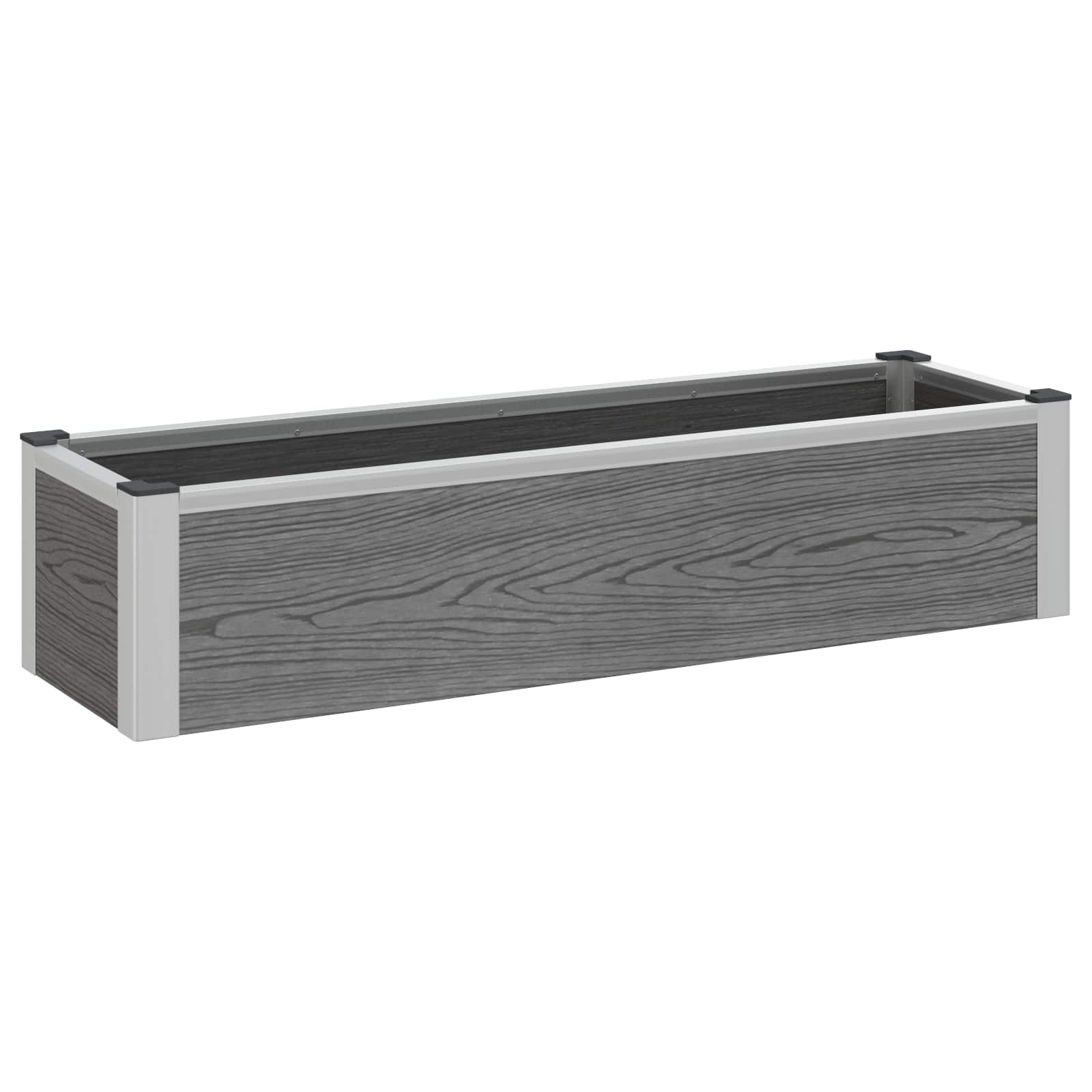 vidaXL Υπερυψωμένη Ζαρντινιέρα Γκρι 100 x 30 x 22 εκ WPC και Αλουμίνιο - Image 2