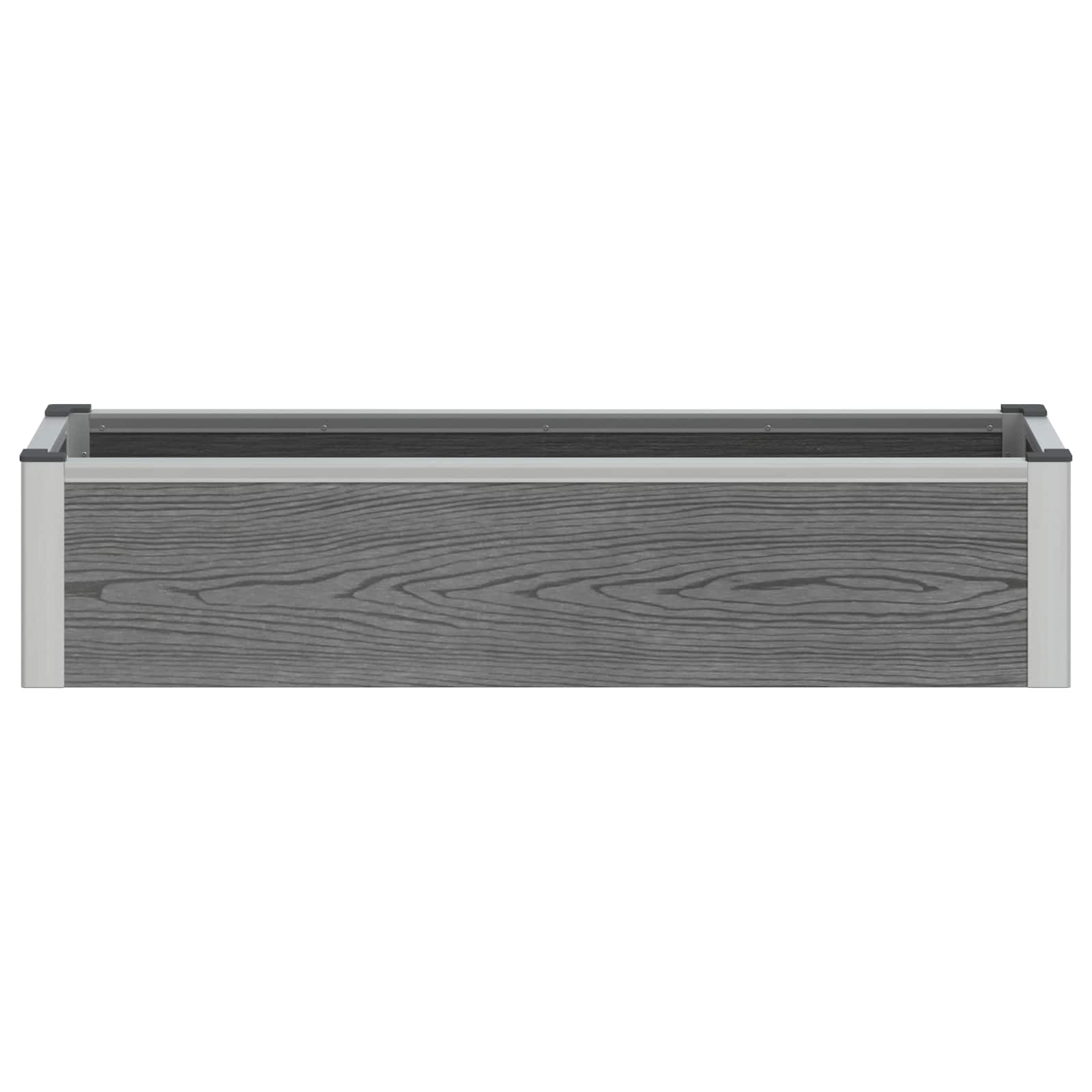vidaXL Υπερυψωμένη Ζαρντινιέρα Γκρι 100 x 30 x 22 εκ WPC και Αλουμίνιο - Image 4