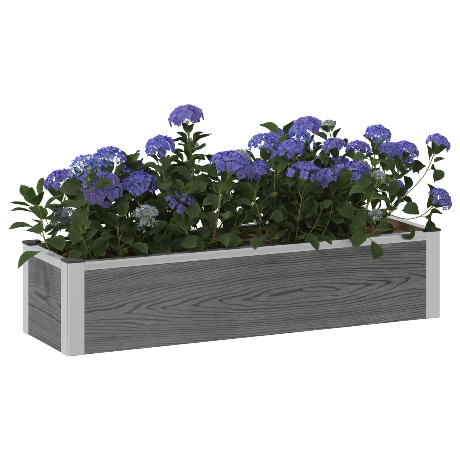vidaXL Υπερυψωμένη Ζαρντινιέρα Γκρι 100 x 30 x 22 εκ WPC και Αλουμίνιο - Image 3