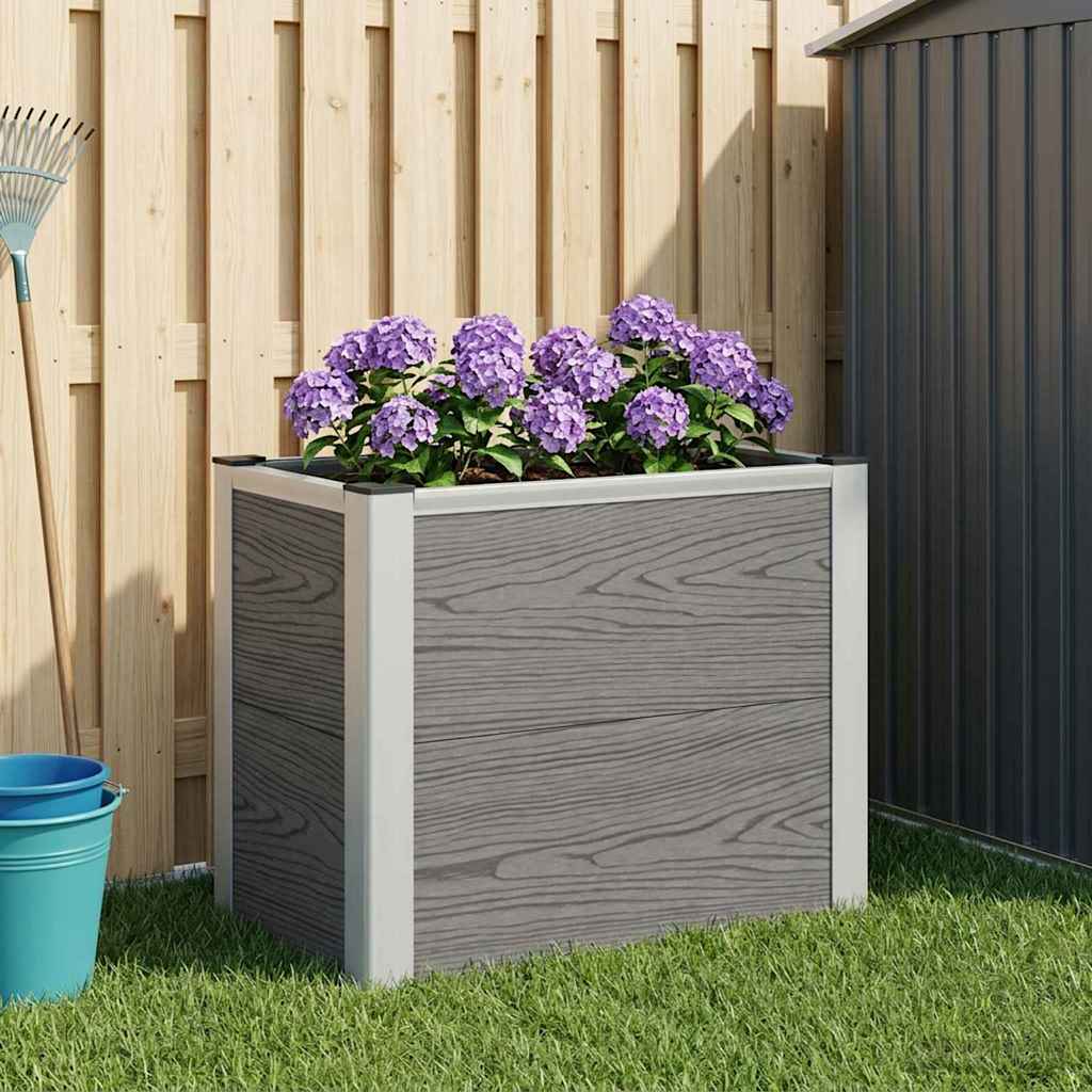 vidaXL Υπερυψωμένη Ζαρντινιέρα Γκρι 50 x 30 x 42 εκ WPC και Αλουμίνιο