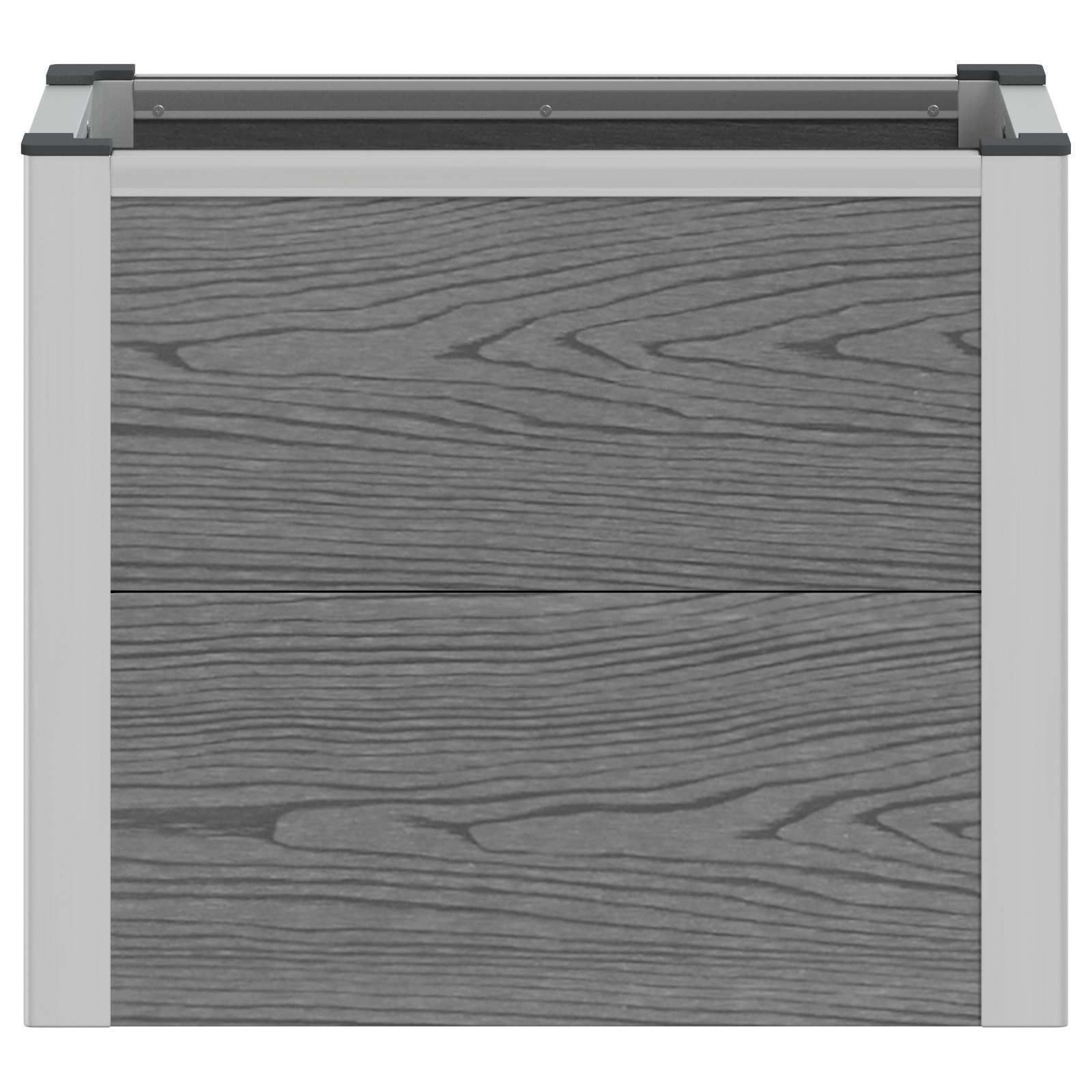 vidaXL Υπερυψωμένη Ζαρντινιέρα Γκρι 50 x 30 x 42 εκ WPC και Αλουμίνιο - Image 4