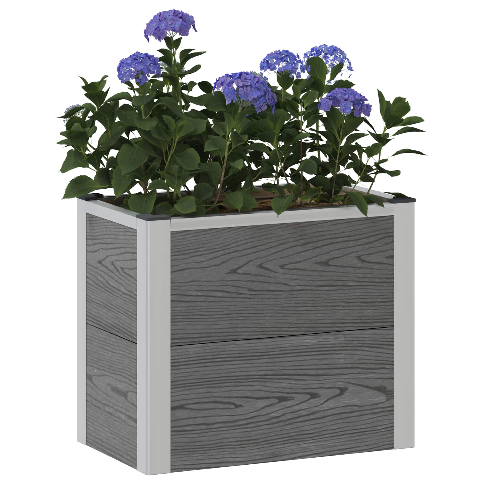 vidaXL Υπερυψωμένη Ζαρντινιέρα Γκρι 50 x 30 x 42 εκ WPC και Αλουμίνιο - Image 3