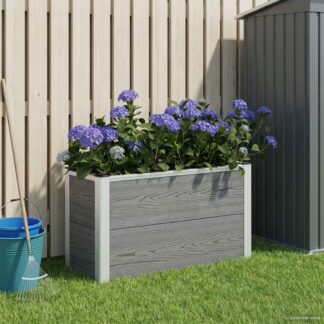 vidaXL Υπερυψωμένη Ζαρντινιέρα Γκρι 75 x 30 x 42 εκ WPC και Αλουμίνιο