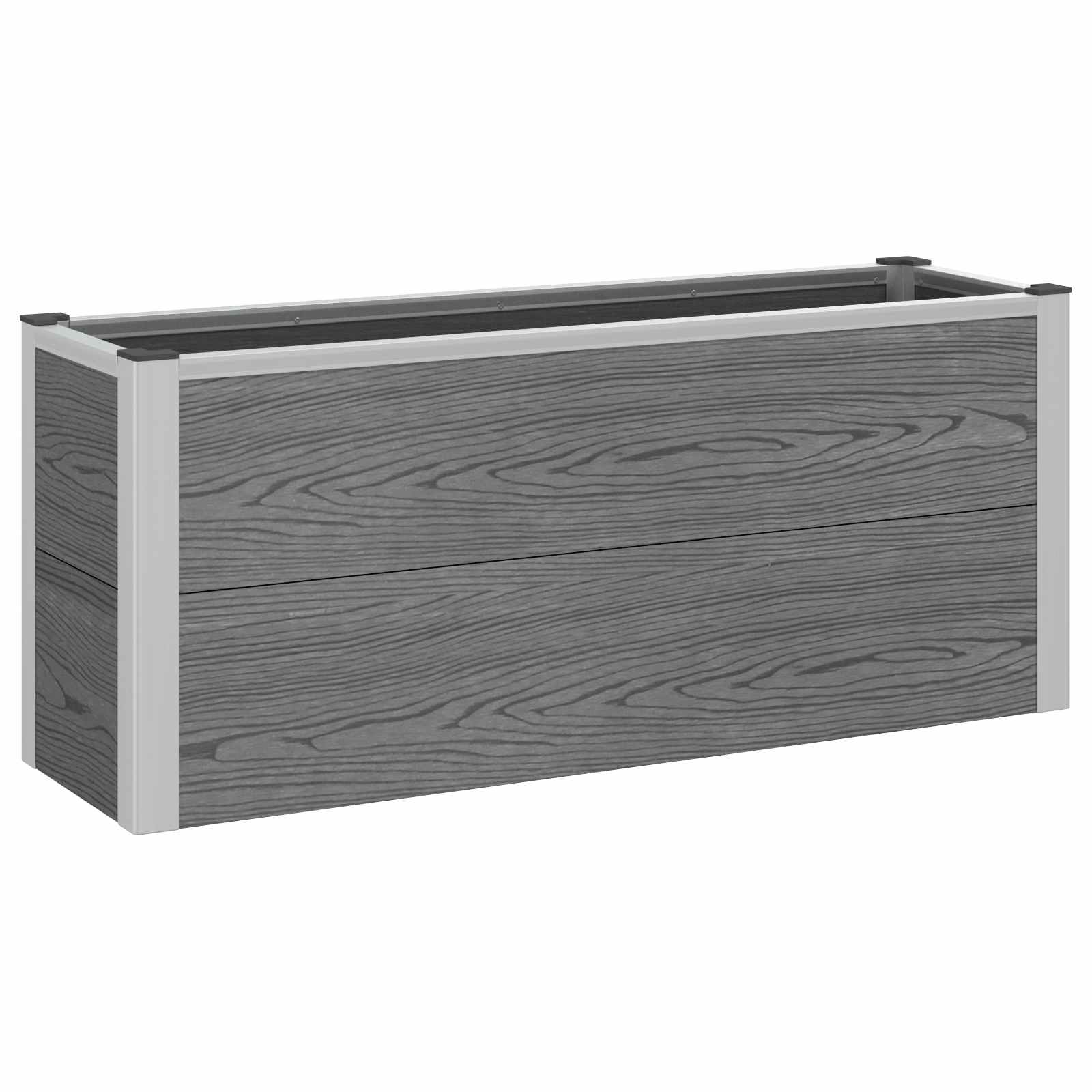 vidaXL Υπερυψωμένη Ζαρντινιέρα Γκρι 100 x 30 x 42 εκ WPC και Αλουμίνιο - Image 2
