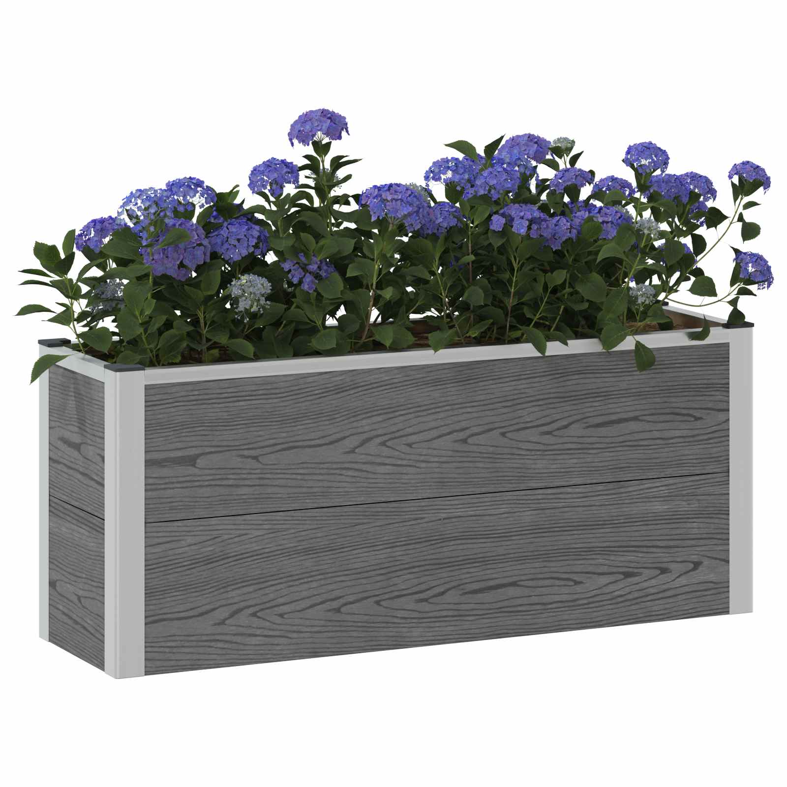 vidaXL Υπερυψωμένη Ζαρντινιέρα Γκρι 100 x 30 x 42 εκ WPC και Αλουμίνιο - Image 3