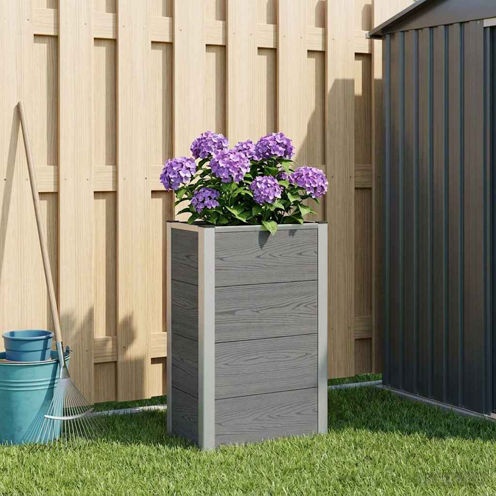 vidaXL Υπερυψωμένη Ζαρντινιέρα Γκρι 50 x 30 x 82 εκ WPC και Αλουμίνιο