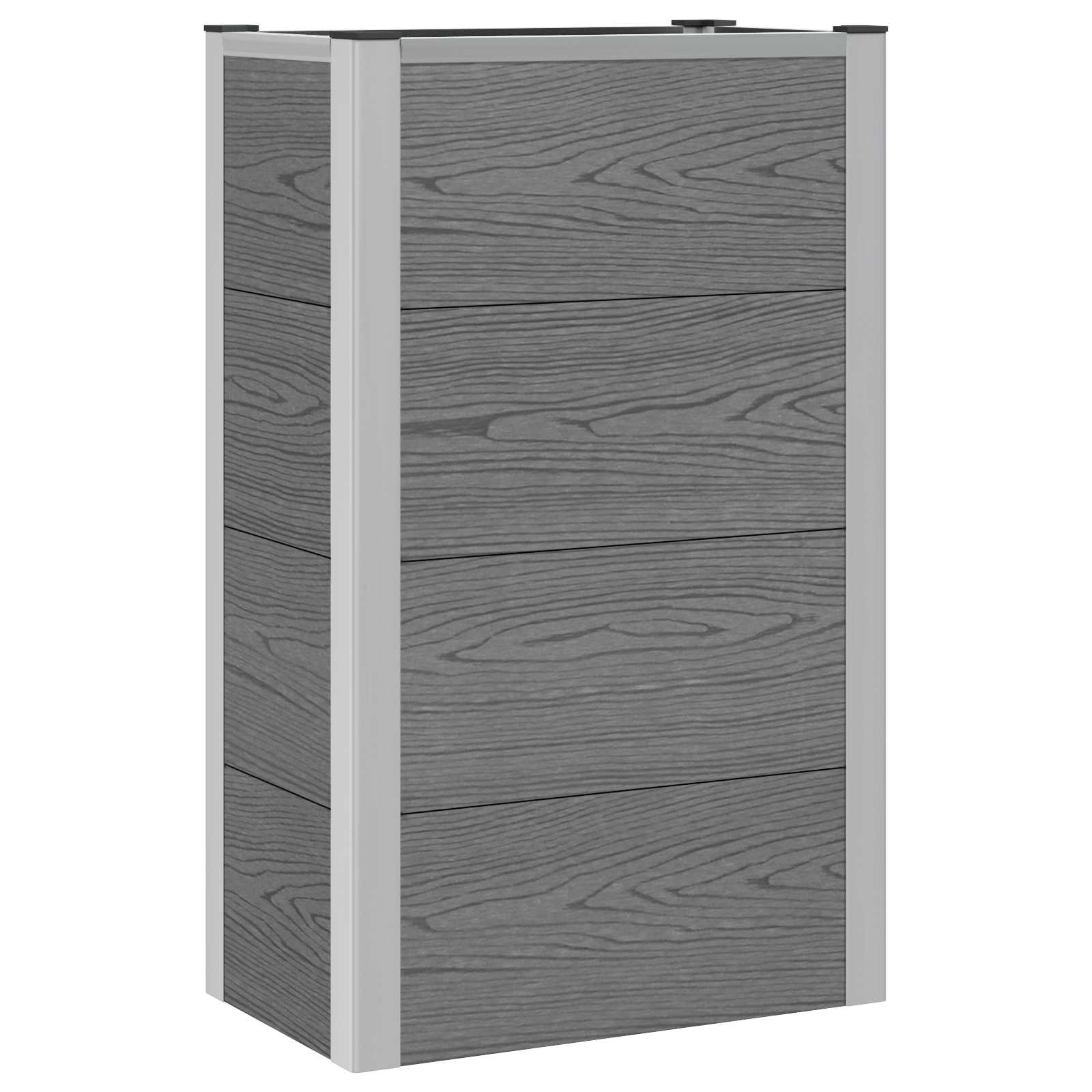 vidaXL Υπερυψωμένη Ζαρντινιέρα Γκρι 50 x 30 x 82 εκ WPC και Αλουμίνιο - Image 2