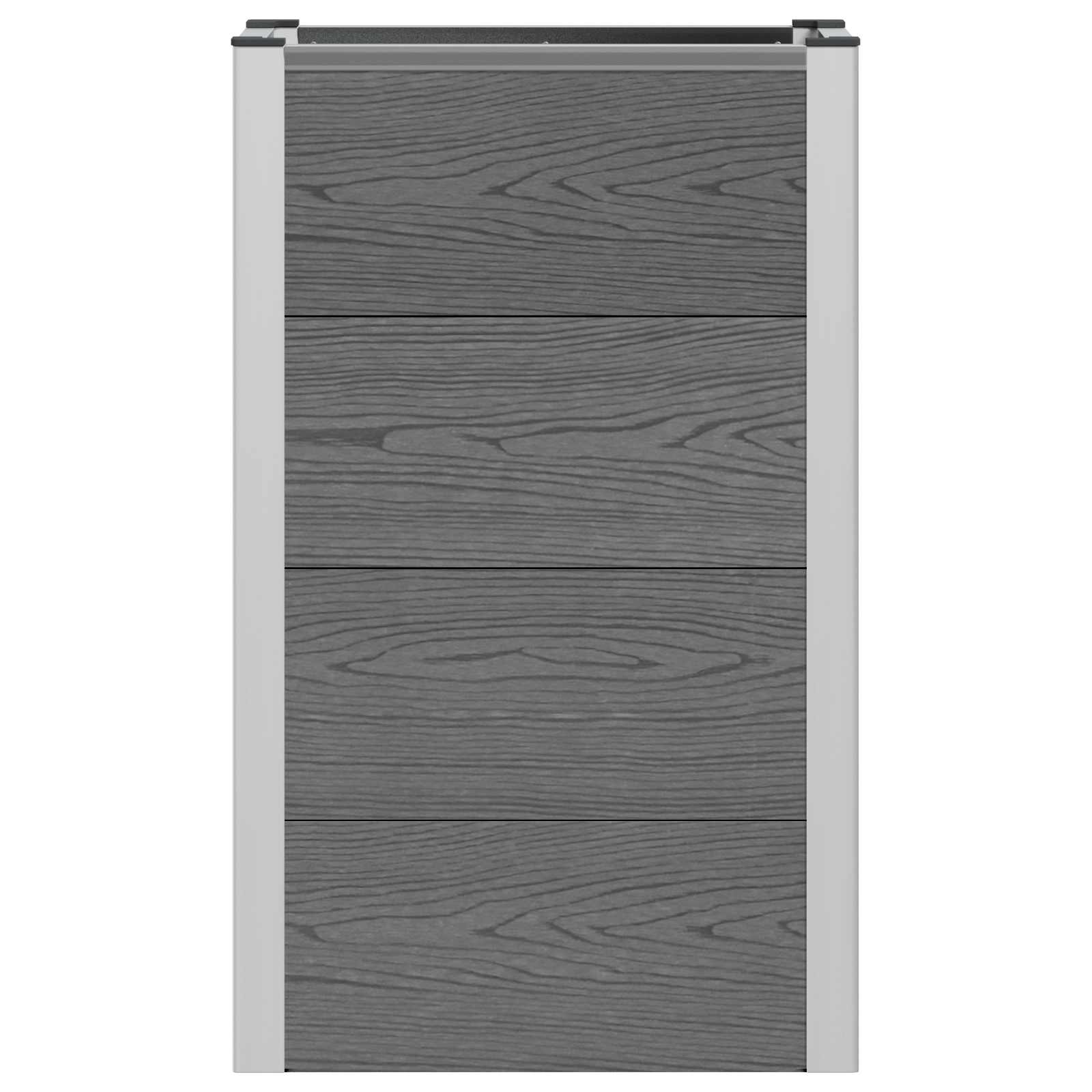 vidaXL Υπερυψωμένη Ζαρντινιέρα Γκρι 50 x 30 x 82 εκ WPC και Αλουμίνιο - Image 4