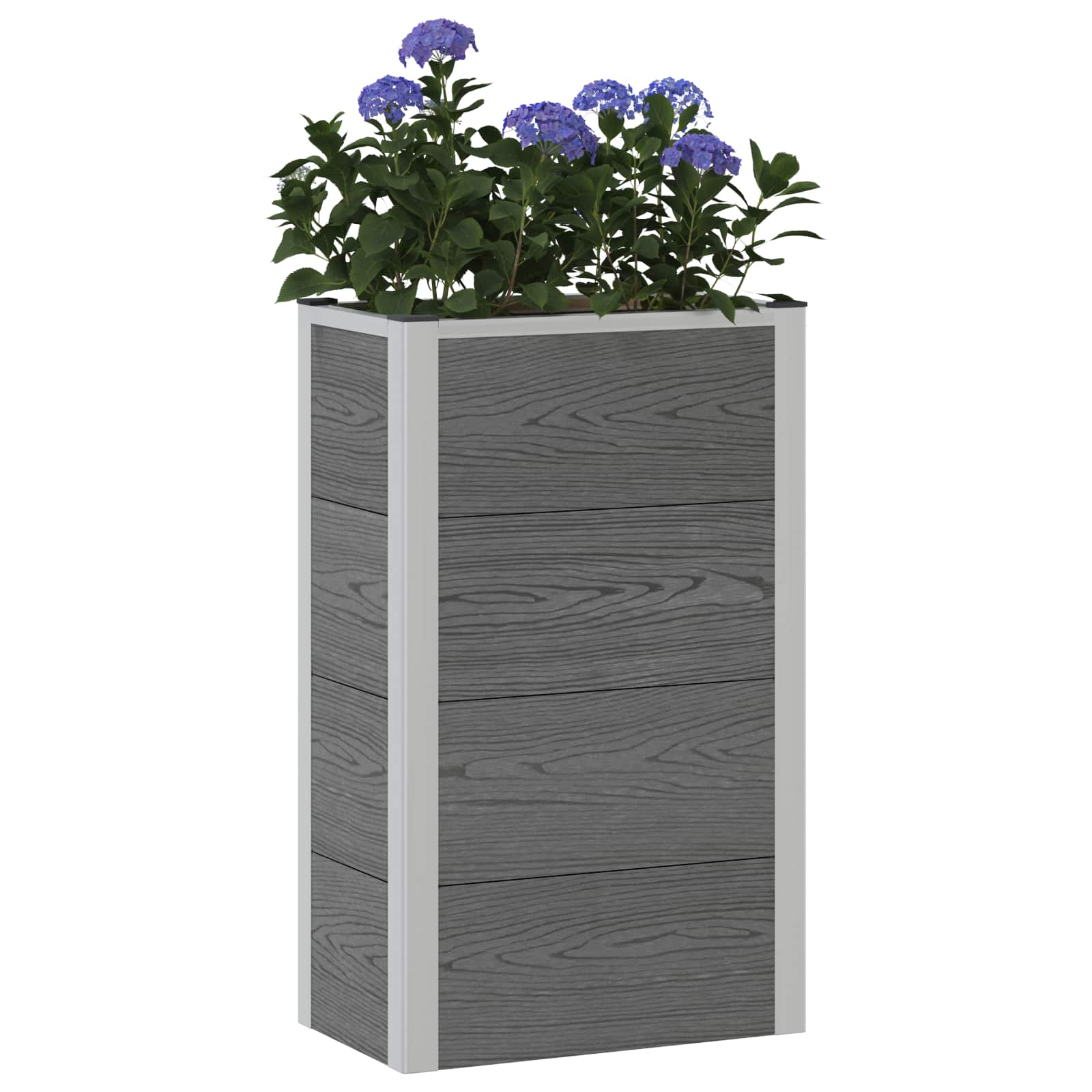 vidaXL Υπερυψωμένη Ζαρντινιέρα Γκρι 50 x 30 x 82 εκ WPC και Αλουμίνιο - Image 3