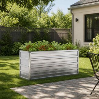 vidaXL Υψωμένο Κρεβάτι Κήπου Ασημί 100 x 40 x 55 cm γαλβανισμένο