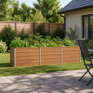 vidaXL Υψωμένο Κρεβάτι Κήπου Ξύλινο Καφέ 240 x 40 x 55 εκ.