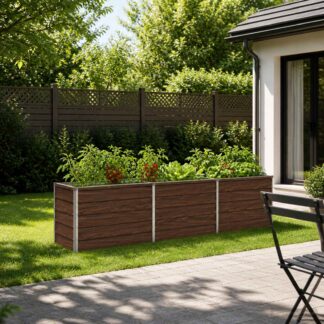vidaXL Υψωμένο Κρεβάτι Κήπου Μαύρο 240 x 40 x 55 εκ.