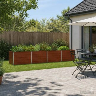 vidaXL Υψωμένο Κρεβάτι Κήπου Σκ rusty 320 x 40 x 55 εκ. κοντόν