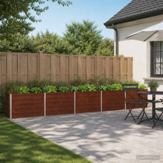 vidaXL Υψωμένο Κρεβάτι Κήπου Σκ rusty 400 x 40 x 55 εκ. κοντόν