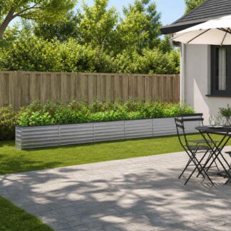 vidaXL Υψωμένο Κρεβάτι Κήπου Ασημί 600 x 40 x 55 εκ. γαλβανισμένο