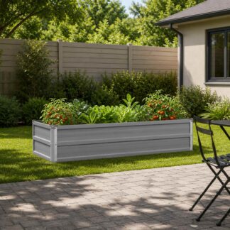 vidaXL Υψωμένο Κρεβάτι Κήπου Γκρι 100 x 40 x 24 εκ.