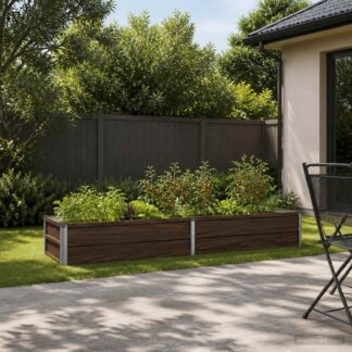 vidaXL Υψωμένο Κρεβάτι Κήπου Μαύρο 160 x 40 x 24 εκ.
