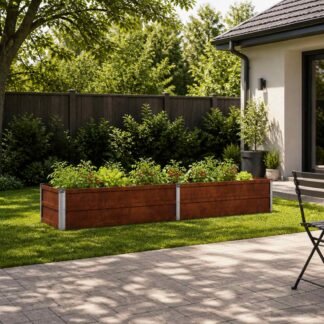 vidaXL Υψωμένο Κρεβάτι Κήπου Σκ rusty 160 x 40 x 24 εκ. κοντόν