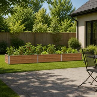 vidaXL Υψωμένο Κρεβάτι Κήπου Ξύλινο Καφέ 240 x 40 x 24 εκ.