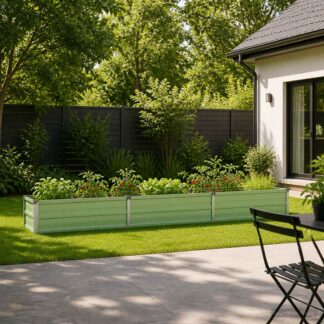 vidaXL Υψωμένο Κρεβάτι Κήπου Παστέλ Πράσινο 240 x 40 x 24 εκ.