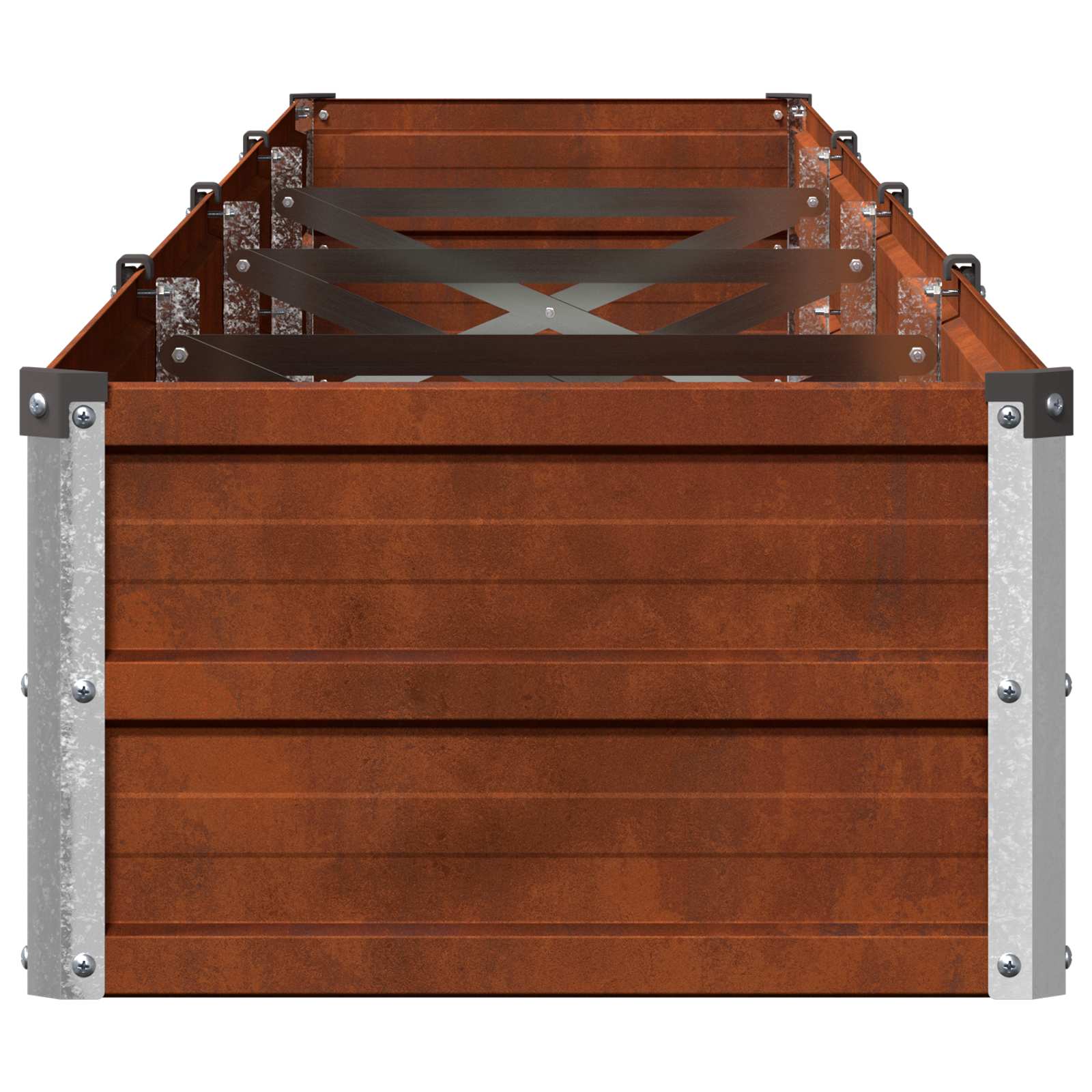 vidaXL Υψωμένο Κρεβάτι Κήπου Σκ rusty 320 x 40 x 24 εκ. κοντόν - Image 5