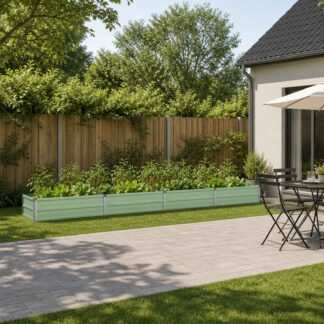 vidaXL Υψωμένο Κρεβάτι Κήπου Παστέλ Πράσινο 320 x 40 x 24 εκ.