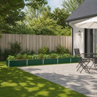 vidaXL Υψωμένο Κρεβάτι Κήπου Πράσινο 400 x 40 x 24 εκ.
