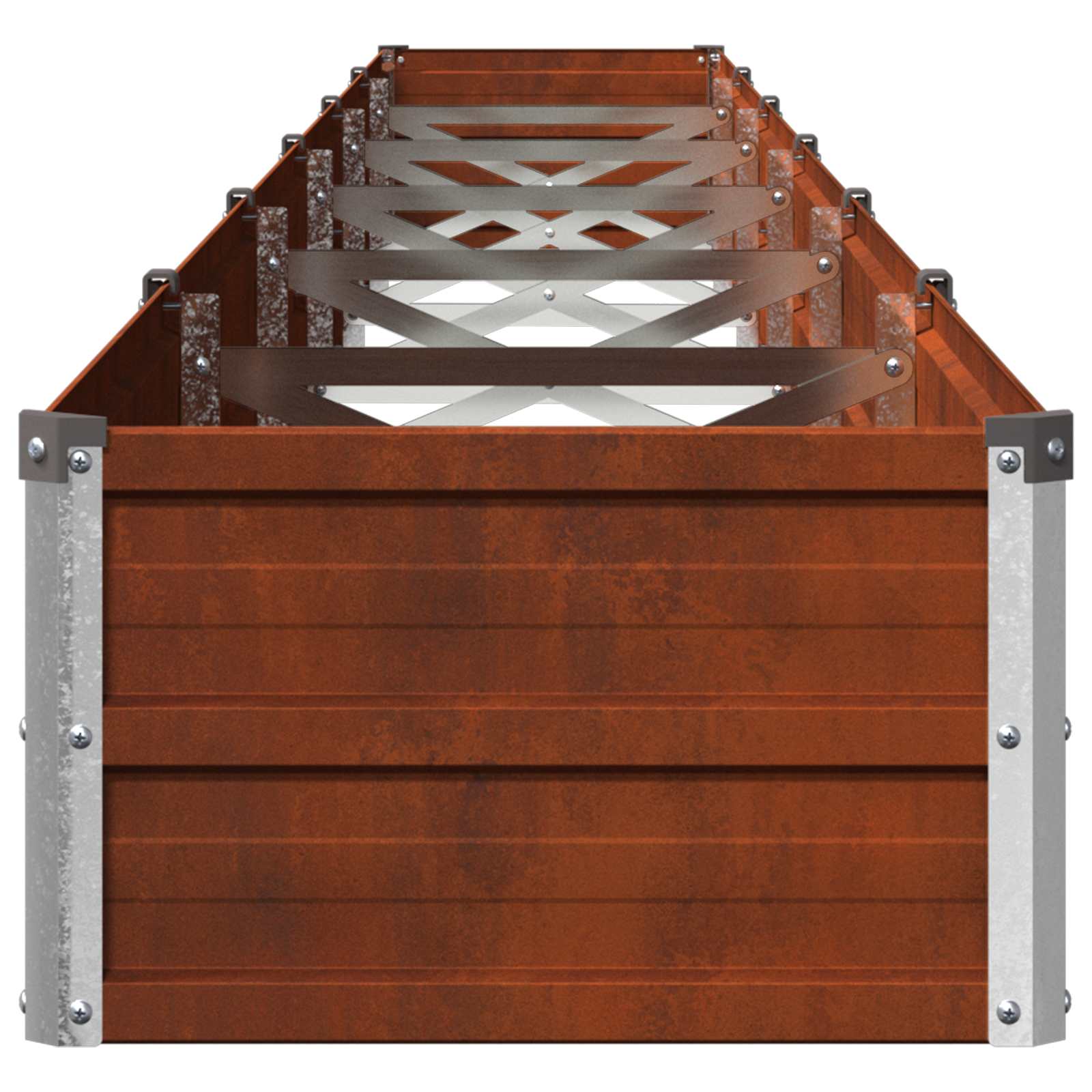 vidaXL Υψωμένο Κρεβάτι Κήπου Σκ rusty 480 x 40 x 24 εκ. κοντόν - Image 5