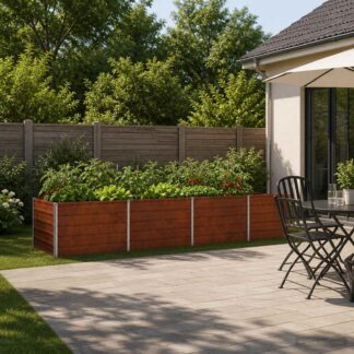 vidaXL Υψωμένο Κρεβάτι Κήπου Σκ rusty 320 x 80 x 55 εκ. κοντόν