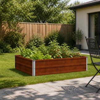 vidaXL Υψωμένο Κρεβάτι Κήπου Σκ rusty 100 x 80 x 24 εκ. κοντόν
