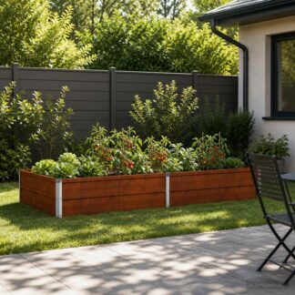 vidaXL Υψωμένο Κρεβάτι Κήπου Σκ rusty 160 x 80 x 24 εκ. κοντόν