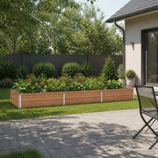 vidaXL Υψωμένο Κρεβάτι Κήπου Ξύλινο Καφέ 240 x 80 x 24 εκ.