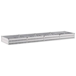 vidaXL Υψωμένο Κρεβάτι Κήπου Ασημί 320 x 80 x 24 εκ. γαλβανισμένο
