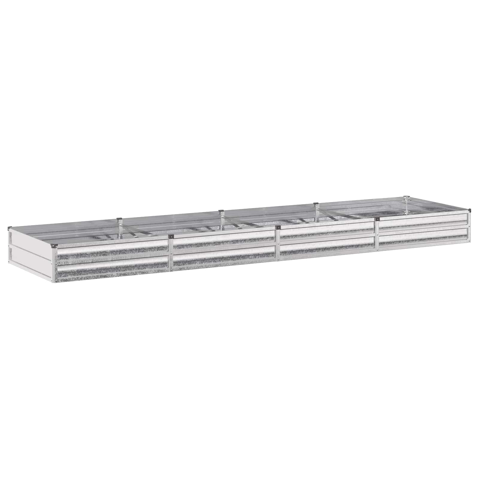 vidaXL Υψωμένο Κρεβάτι Κήπου Ασημί 320 x 80 x 24 εκ. γαλβανισμένο