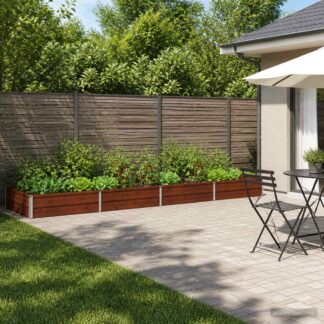 vidaXL Υψωμένο Κρεβάτι Κήπου Σκ rusty 320 x 80 x 24 εκ. κοντόν