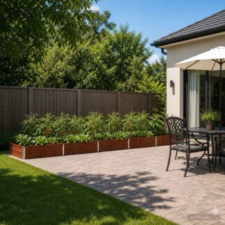 vidaXL Υψωμένο Κρεβάτι Κήπου Σκ rusty 400 x 80 x 24 εκ. κοντόν