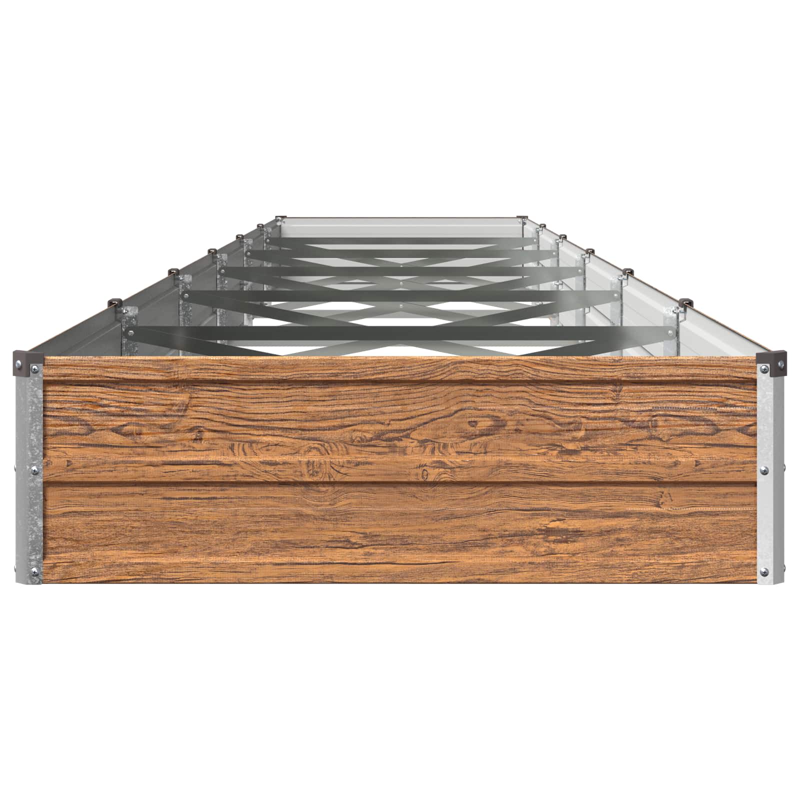 vidaXL Υψωμένο Κρεβάτι Κήπου Ξύλινο Καφέ 480 x 80 x 24 εκ. - Image 4