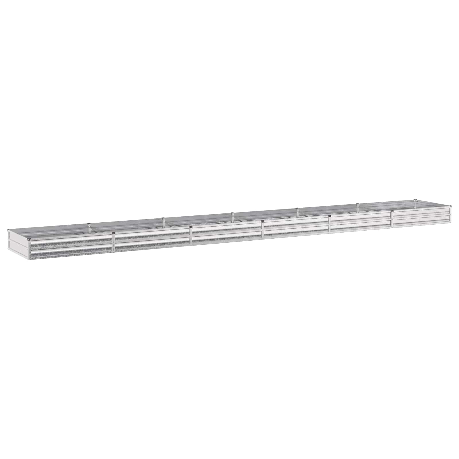 vidaXL Υψωμένο Κρεβάτι Κήπου Ασημί 600 x 80 x 24 εκ. γαλβανισμένο