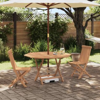 vidaXL Σετ Μπιστρό Κήπου 3 τμχ. Φυσικό Στερεό Ξύλο Τίκ
