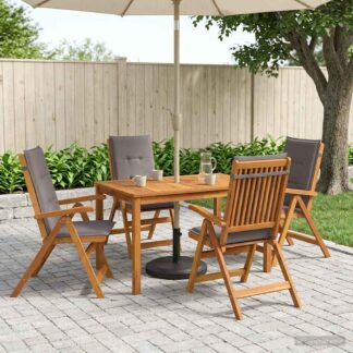 vidaXL 5-Piece Garden Dining Set Φυσικό Στερεό Ξύλο Ακακίας