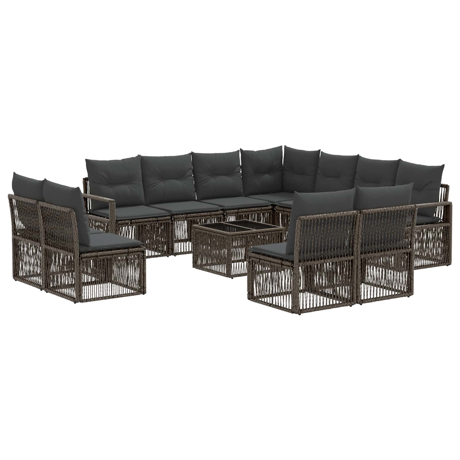 vidaXL Σετ Καναπέ Κήπου 12 τμχ. Γκρι συνθετικό ρατάν - Image 2