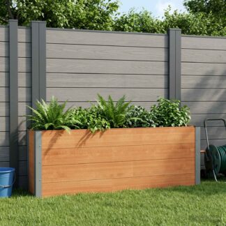vidaXL Υπερυψωμένη Ζαρντινιέρα Καφέ 200 x 30 x 72 εκ WPC και Αλουμίνιο