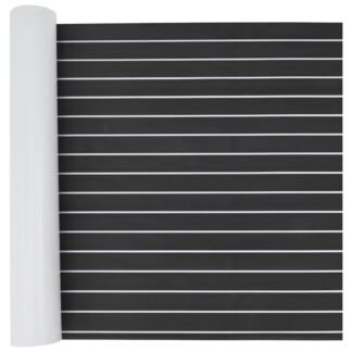 vidaXL Ματ Σκάφους Ριγέ Σκούρο Γκρι και Λευκό 240 x 90 εκ EVA