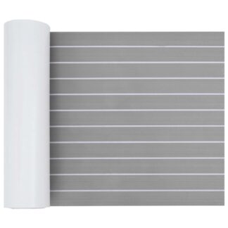 vidaXL Ματ Σκάφους Ριγέ Ανοιχτό Γκρι και Λευκό 240 x 60 cm EVA